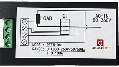 80V to 220 V AC multifunction power meter monitor ammeter power meter 100A
