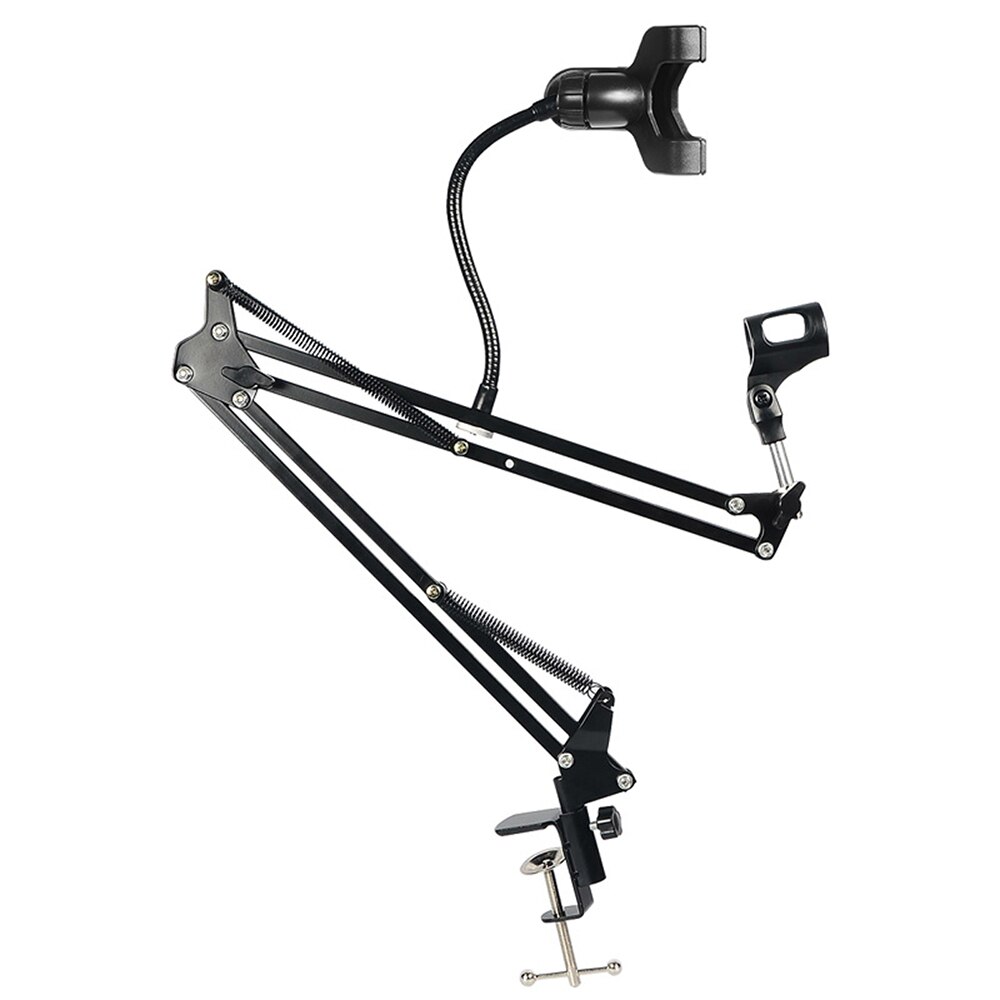 Metal Recording Studio Microphone Stand For bm800 K669 Blue Yeti Microphone Suspension Boom Scissor Arm Holder with Phone Clip: Type 4