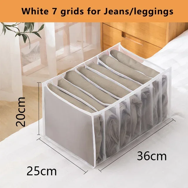 Closet Organizer Jeans Opbergdozen Ladeverdeler Dozen slipje organizer Opvouwbare ondergoed organisatoren Opslag voor kleding: Licht Geel