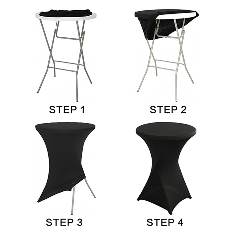 Einfarbige Stehtischdecken, Bankett-Cocktail-Tischdecken, hohe Stehtischdecken, Aufzug-Tischdecken, runde strecken-Tischdecke