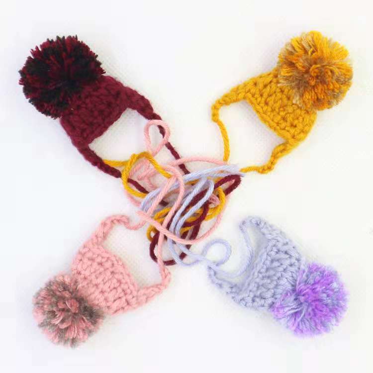 Streifenhörnchen Kleidung Streifenhörnchen Kleidung Hamster Kleidung Mini Hütte Kleine Hamster Winter Handgemachte Wolle Kleidung: 1 zufällig Hut