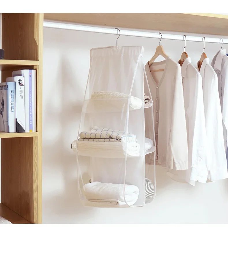 Handtaschen-Organizer zum Aufhängen, Geldbörsen-Organizer für Schrank-Organizer, Taschenaufbewahrung, Kleiderbügel, Oxford-Stoff, Schranktaschen-Organizer: WHITE