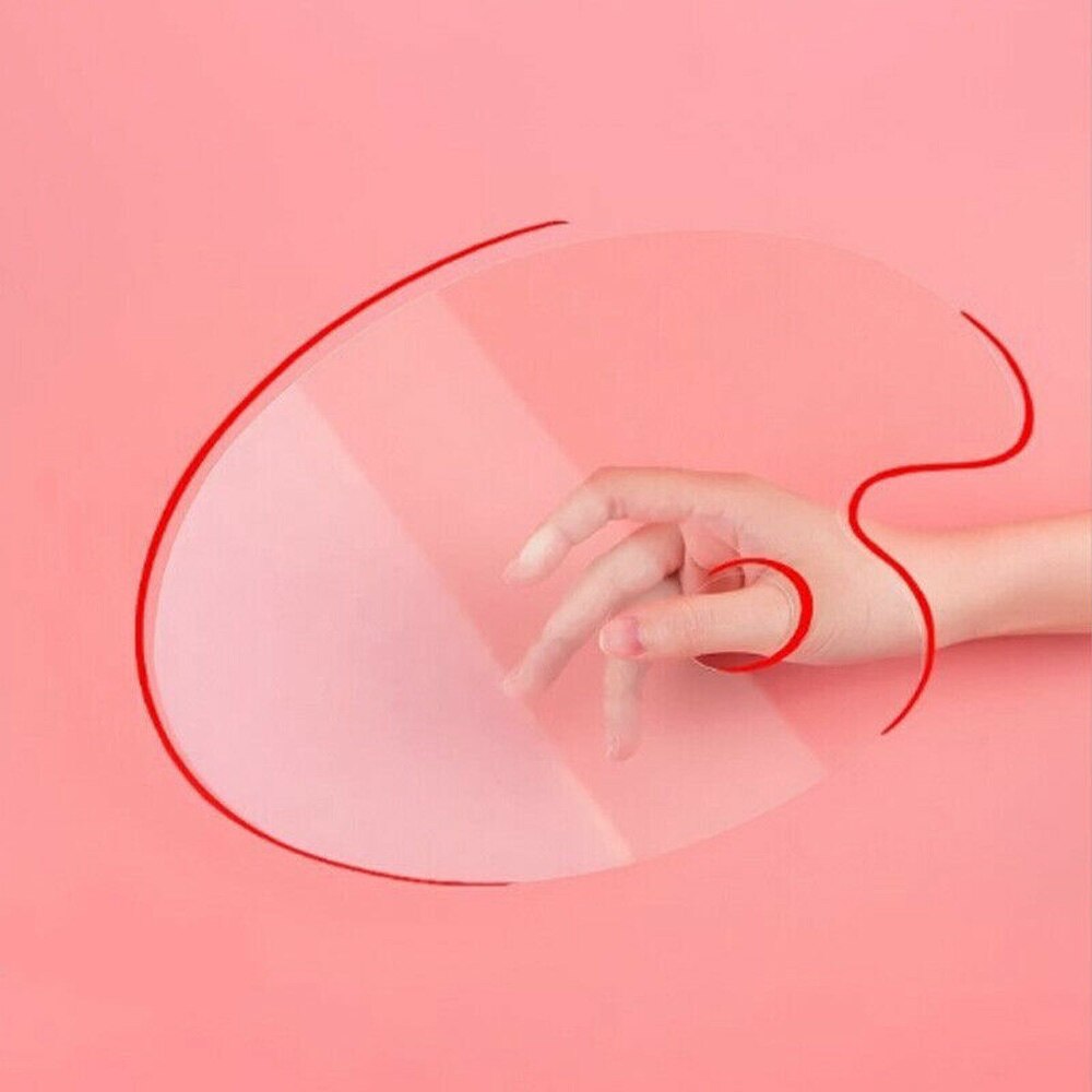 1PC Paint Palette Oval Palette Transparent Acrylic Painting Artist Mix Gouache Paint Palette