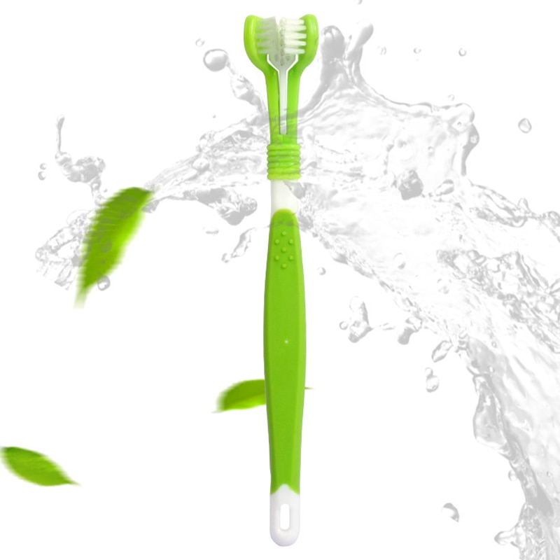 Cepillo de dientes para mascotas, limpieza de perros, cepillo de dientes de boca, limpieza multiángulo de tres lados, herramienta de cuidado de la salud de los dientes del sarro, suministros para mascotas