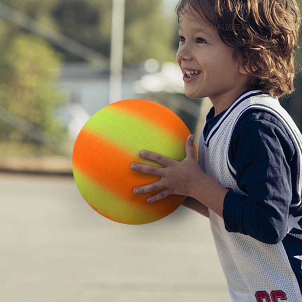 2pcs 8.5 Inch Nonslip Rainbow Ball PVC Sports Play Ball Kickball Flapping Ball Children Toy for Indoor Outdoor Playground