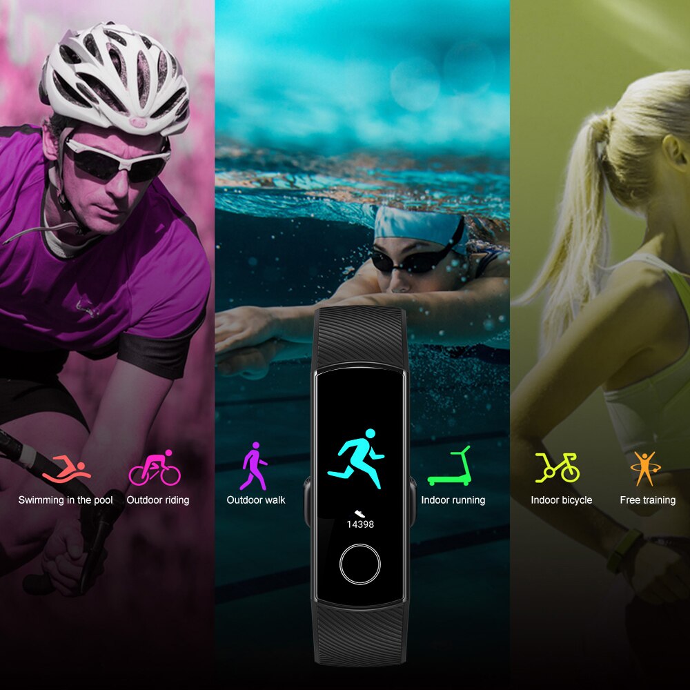Originele huawei honor band 5 bloedzuurstofmonitoring realtime slimme polsbandjes kleuren touchscreen fitness waterdichte armband