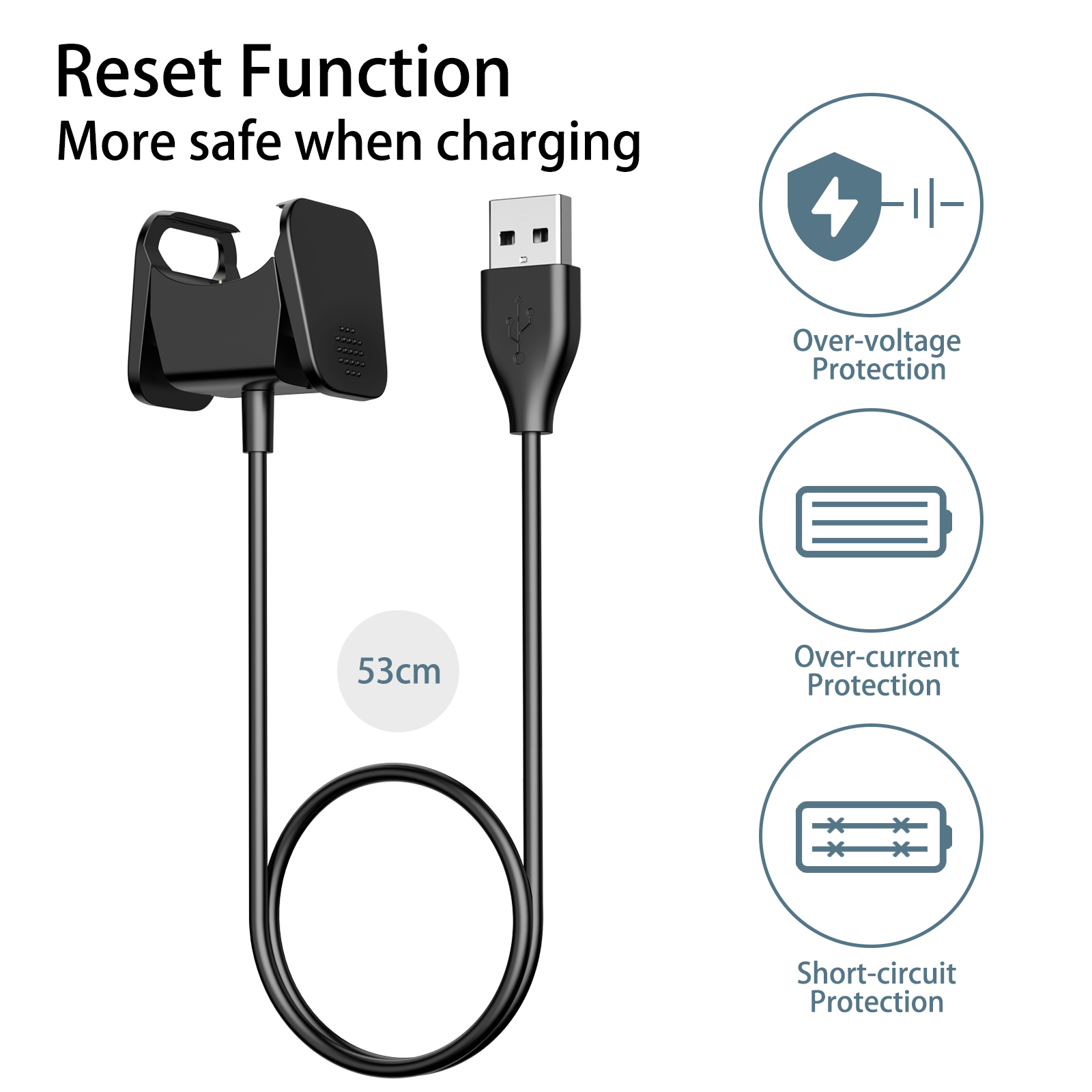 USB-kabeloplader voor Fitbit Charge 3/Charge 4 Opladen USB-kabel Dock Vervangbare oplader voor Fitbit Charge 4 3 Dock-adapter