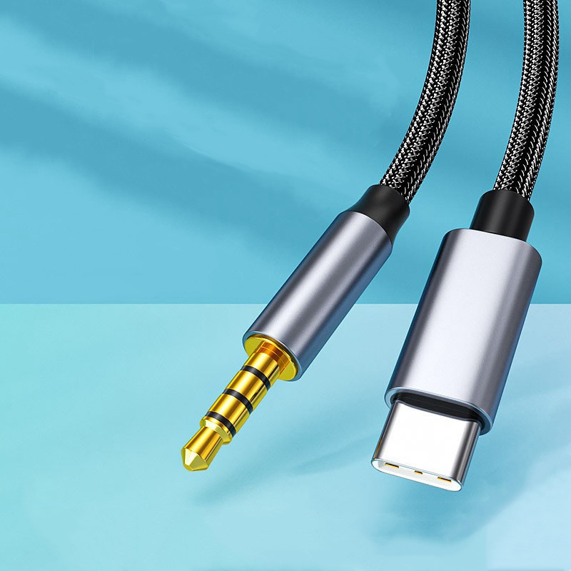 Cable adaptador de conexión de Audio auxiliar USB tipo C a 3,5mm para auriculares de altavoz de coche Cable de Audio de enchufe Dual Android con puerto tipo C