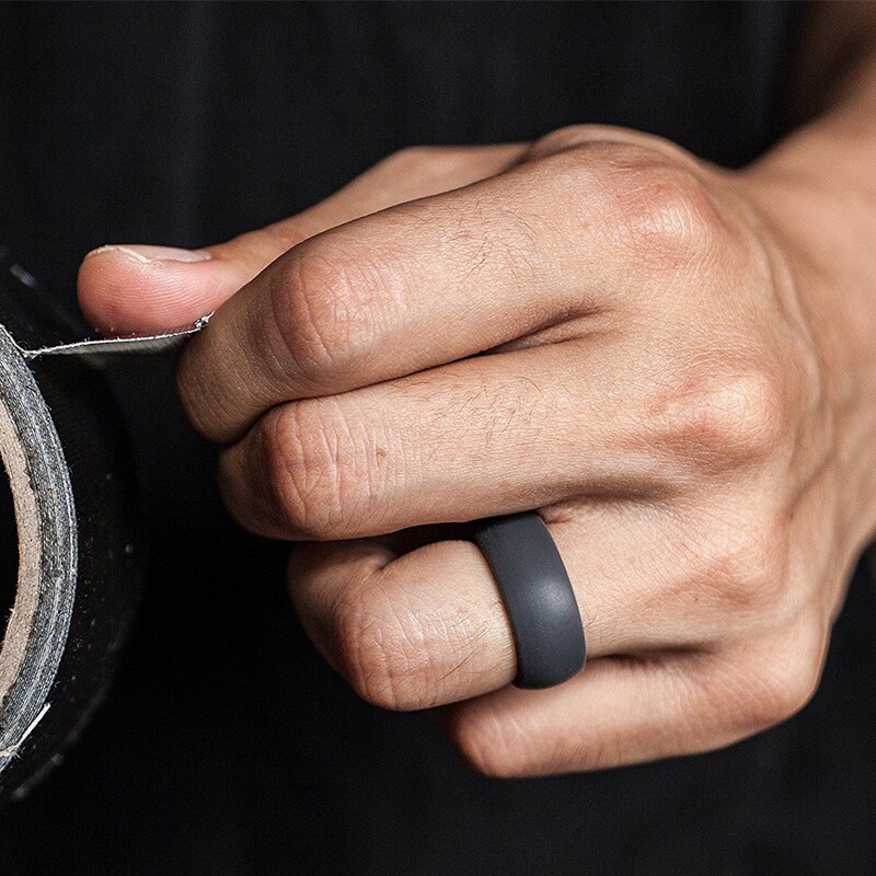 7Pcs Rubber Siliconen Vinger Ring Flexibele Hypoallergeen Wedding Engagement Ring Creatieve Eenvoudige Mode Paar Accessoires