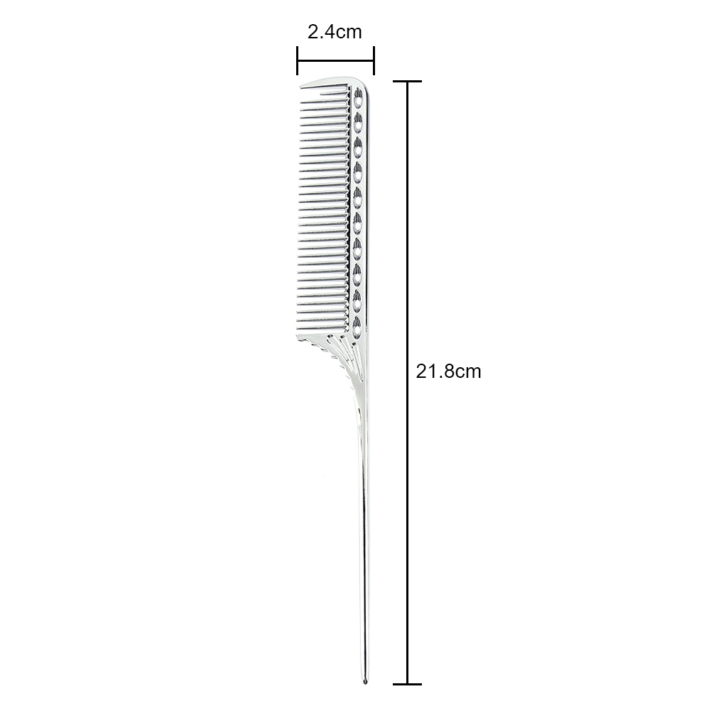 Cepillo de pelo de aluminio para peluquería , peines para cortar el pelo, peines para peluquero, herramientas de salón: Silver 21.8x2.4cm