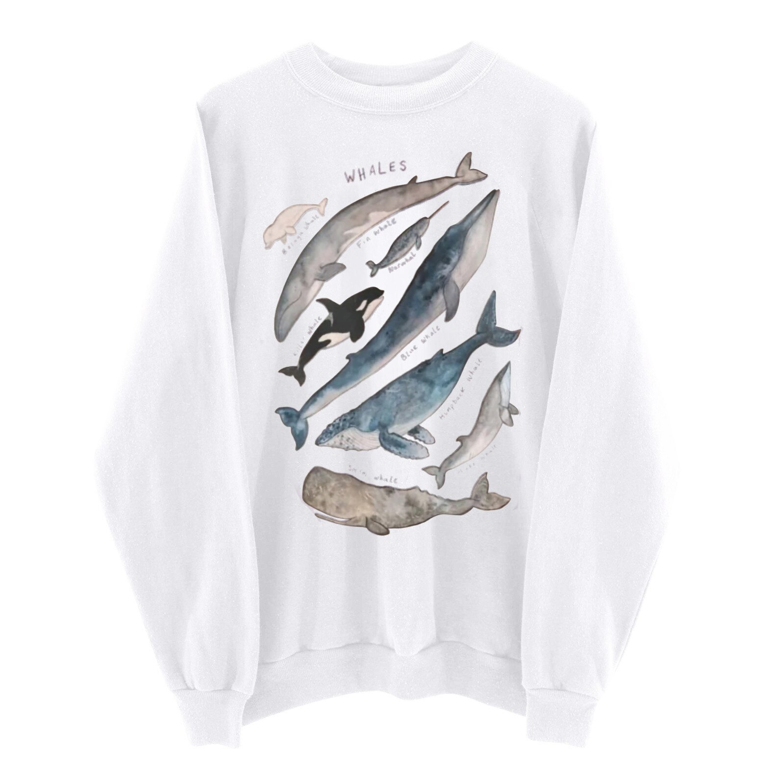 Sweatshirt Unisex Fish Print Casual Herfst Winter Ronde Hals Lange Mouwen Sweatshirt Trui Tops Oversized Hoodie