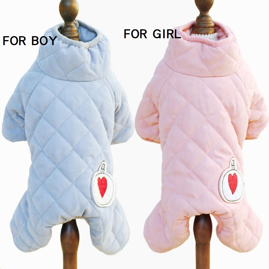 Winter Huisdier Jumpsuit Jas Teddy Kat Kleding Puppy Kleding Meisje Buik Close 2 Kleur Xs Sml Xl
