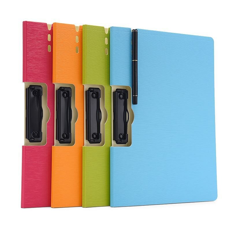 A4 plast clipboard bærbar arkivmappe clipboard med krog tegning skriveblok clip board kontorartikler elevpapir