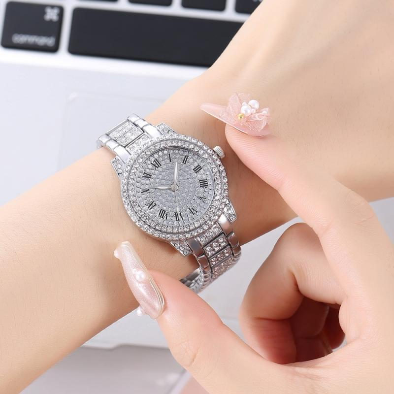 Casual All-Star Women's Quartz Watch Shiny Fine Zircon Mechanical Lady Wristwatches Folding Watches Buckle Watch