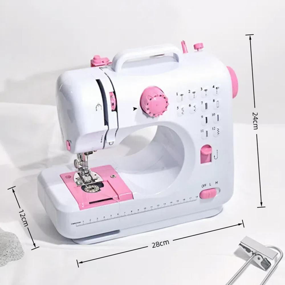Elektrische mini-nähmaschine mit 12- stichen, tragbar und handlich für zuhause und unterwegs, inklusive nadel und faden (nähset separat erhältlich)