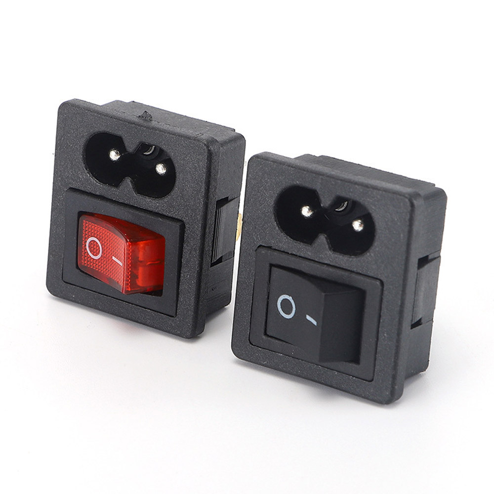 ﻿ Red Rocker Switch Fused Inlet Power Socket Fuse Switch Connector Plug Connectors Dielectric Intensity 250V 20A 500W AC