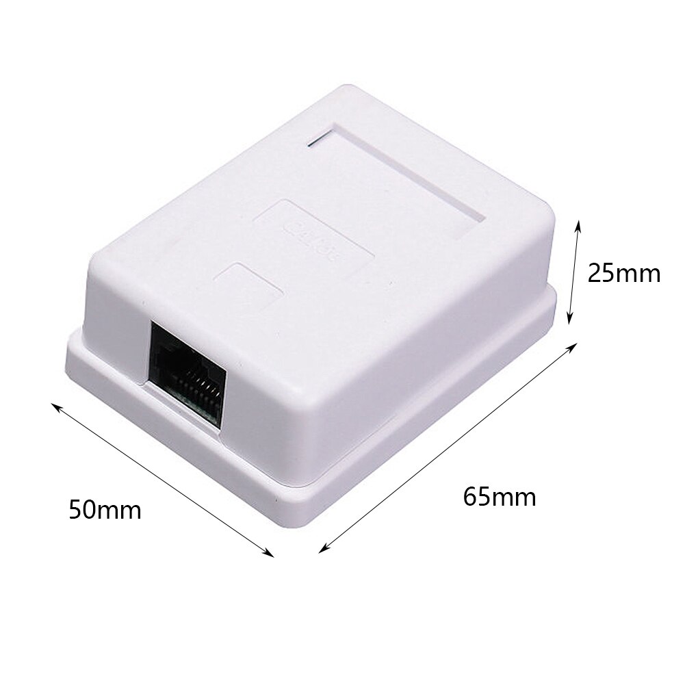 RJ45 Information Module Network Connector Extension Cable Ethernet Single Port Unshielded Box Desktop White Junction