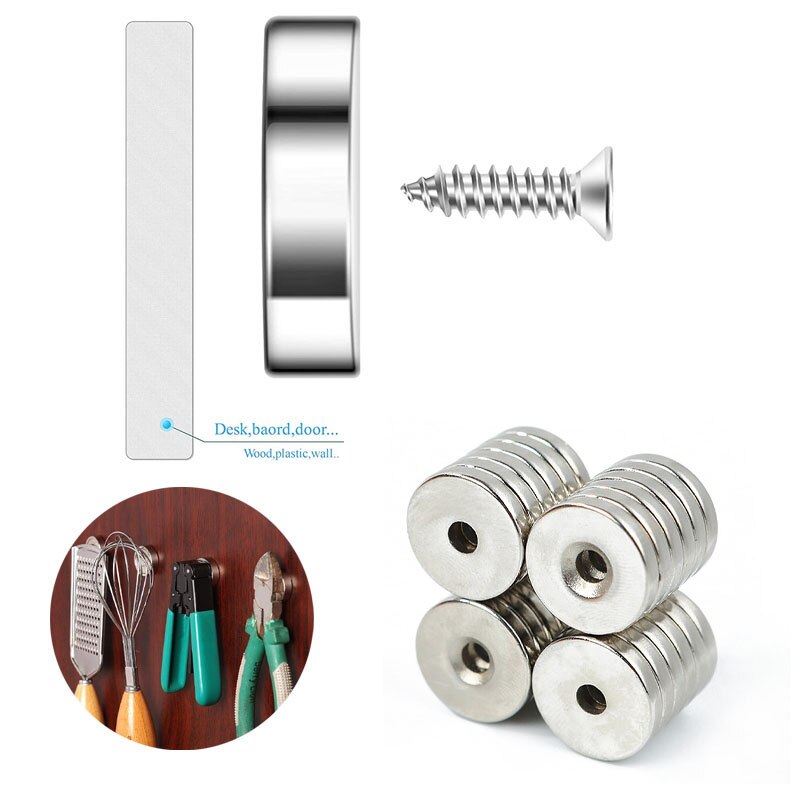 12 x 3 15 x 3 15 x 5 reikää 4mm n35 ndfeb uppotettu pyöreä magneetti erittäin tehokas vahva kestomagneettinen imane-levy  m4 ruuvilla