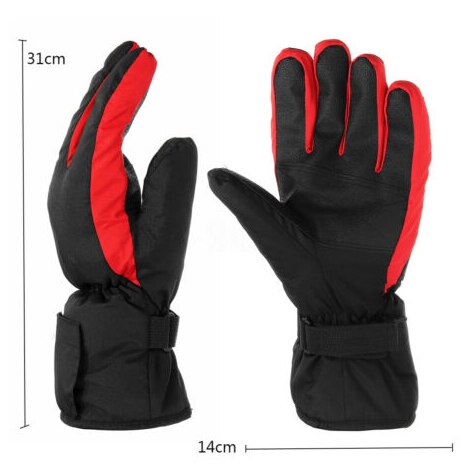 Mænds elektrisk batteri opvarmet berøringsskærm vinter hånd varme handsker til udendørs skiløb cykel motorcykel: Rød