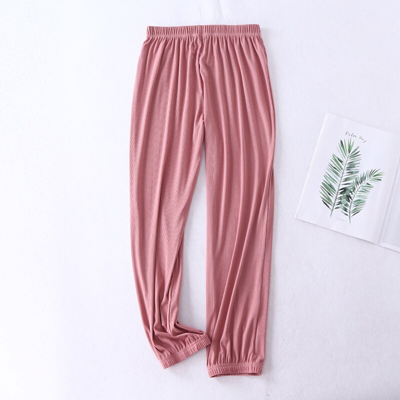 Zachte Modale Slaap Buttoms Casual Elastische Taille Losse Pyjama Broek Solid Lente Herfst Homewear Nachtkleding Broek Vrouwen: color2 / XXL
