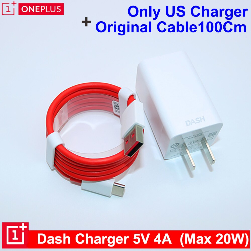 Eu/us /uk 20w original oneplus dash charger 5v/4a schnellladekabel 1m usb-c dash-kabel netzteil für oneplus 6t 5t 5 3t 3: Wir fügen 1m kabel hinzu