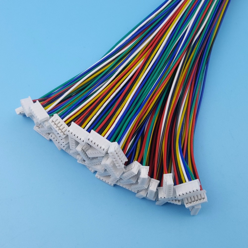 50Sets 6 Pin Single End Micro JST Pitch 1.25mm 15cm 28AWG Wire To Board Connector