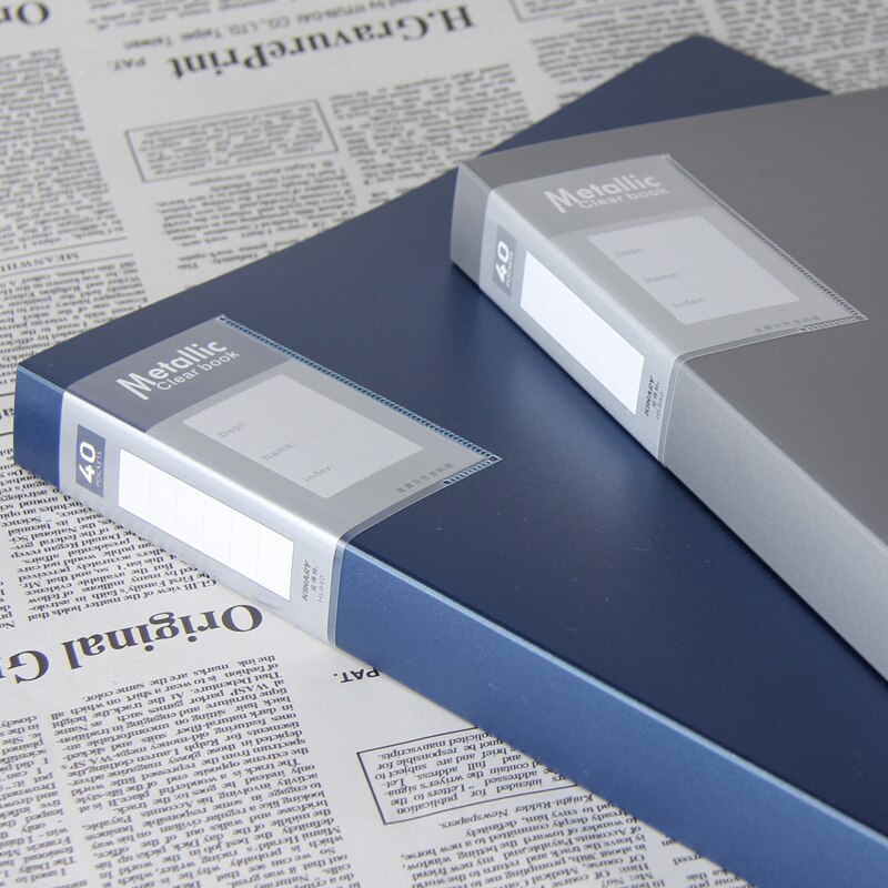 Business Metaal Kleur Informatie Boek Map A4 Multi-layer Transparant Clip Insert Tas Bestand Boek Bestandsmap 40 Pagina 'S 60 Pagina 'S
