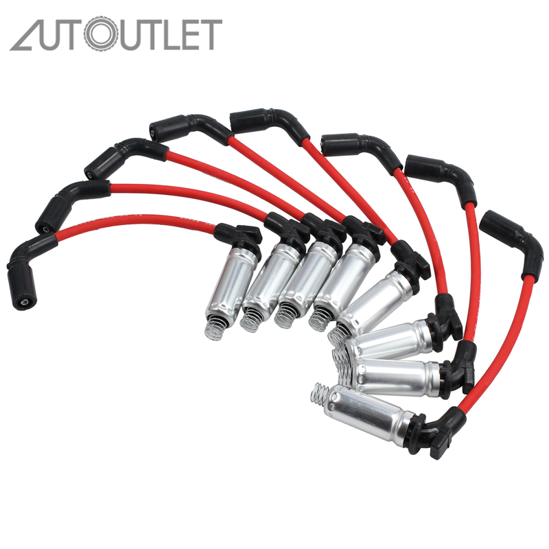 AUTOUTLET-cables de bujía de alto rendimiento, 8 Uds., cable de encendido para CHEVY GMC, juego de cables de bujía para Chevy GMC 1999-2006