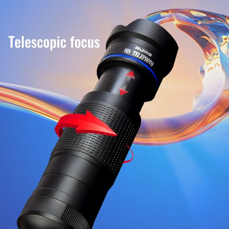 36X Phone Telephoto Lens High-power High-definition Lens Telescopic Focusing Cell Phone External Camera Lens Kit N0PB