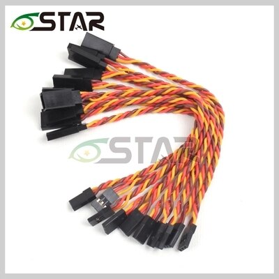 10 sztuk 6 gwiazdek 22 # 22AWG 60 rdzeni kompatybilny z Futaba JR anty-interferencyjne Servo skręcone przedłużacze rożna długość: 75mm JR