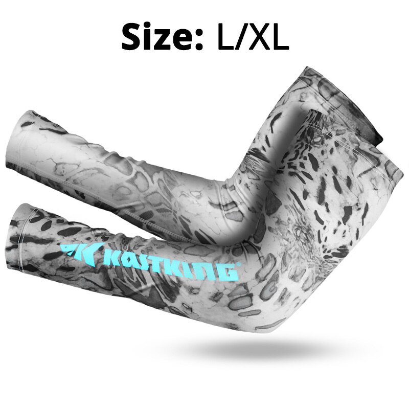 KastKing-Mangas de protección UV para brazo, de secado rápido, transpirables, de alta elasticidad, para deportes al aire libre, ropa de pesca y senderismo: Gray-LXL