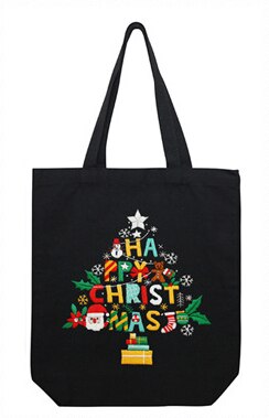 34*39Cm Halffabrikaten Leuke Kerst Kleur Canvas Tas Borduren Kit Handwerken Sets Voor Beginner Handgemaakte Canvas bag Xmas: Tree5