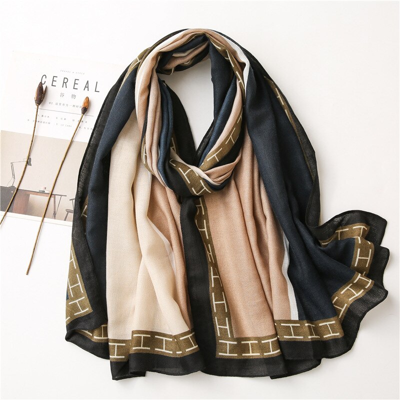 Écharpes automne-hiver pour femmes, châles et écharpes, hijab géométrique aztèque, étole, pashmina, foulards en coton d'hiver musulmans: 5