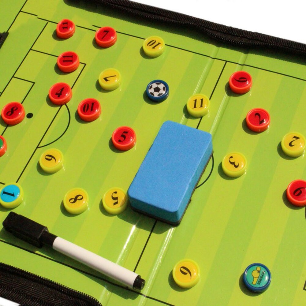 Teaching Magnetic Foldable Portable Demonstration Coaching Training Guidance Plate Soccer Tactic Board Noting Marker PU Football