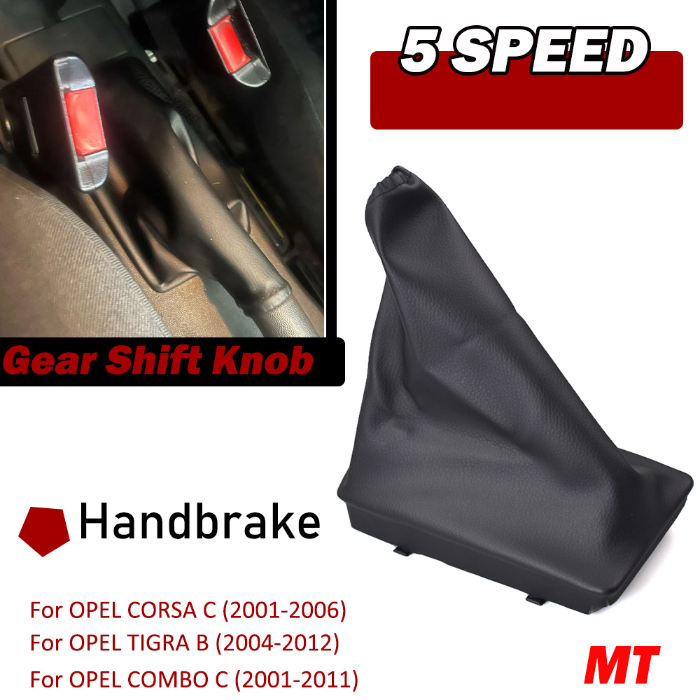 Passend für OPEL CORSA C (01-06) TIGRA B (04-12) COMBO C(01-11) Auto MT 5-Gang-Schaltknauf mit Gamasche, Kofferraumabdeckung, Handbremsengehäuse