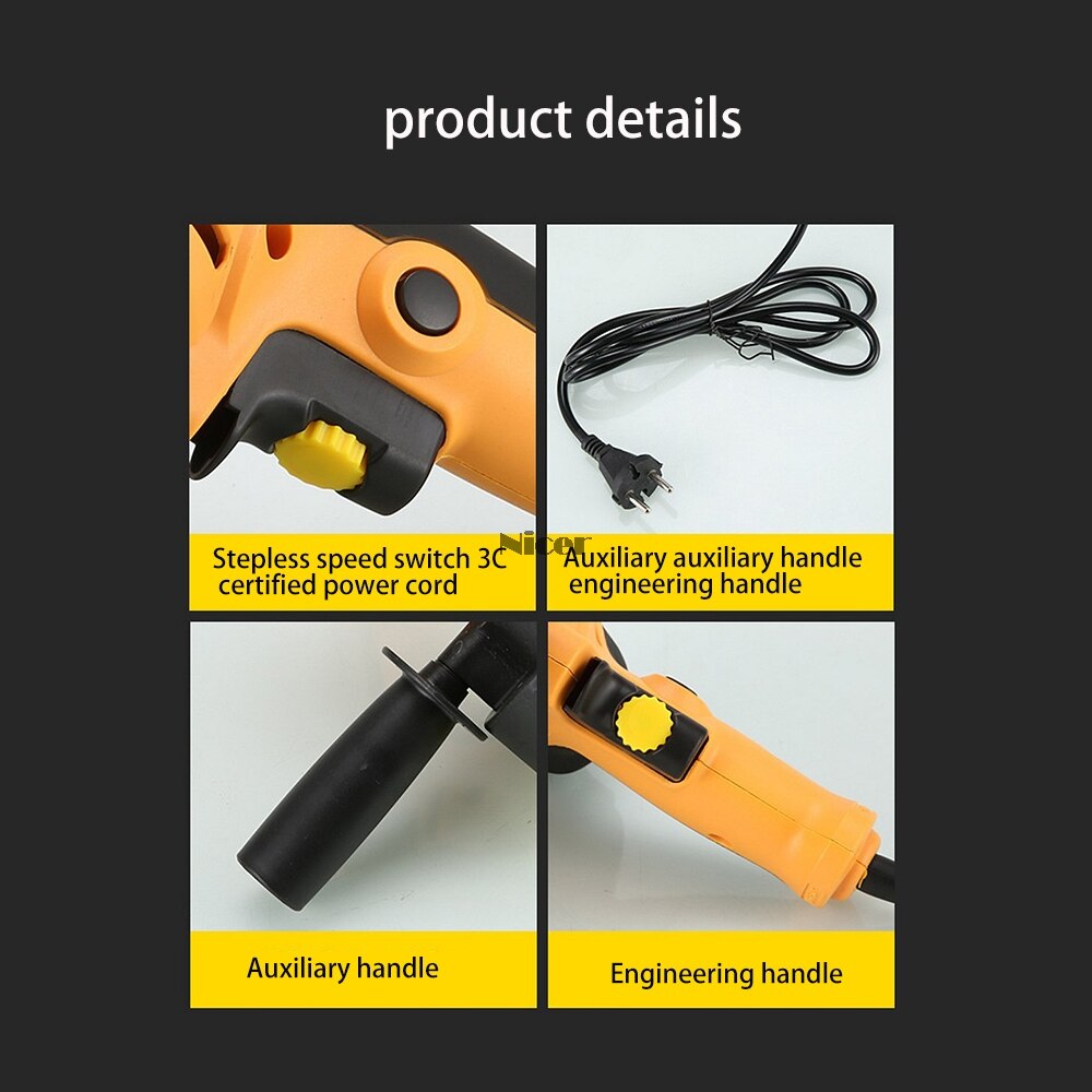 220V 3000rpm Electric Car Polisher Machine 700W Auto Polishing Machine Adjustable Speed Sanding Waxing Tools Car Accessories