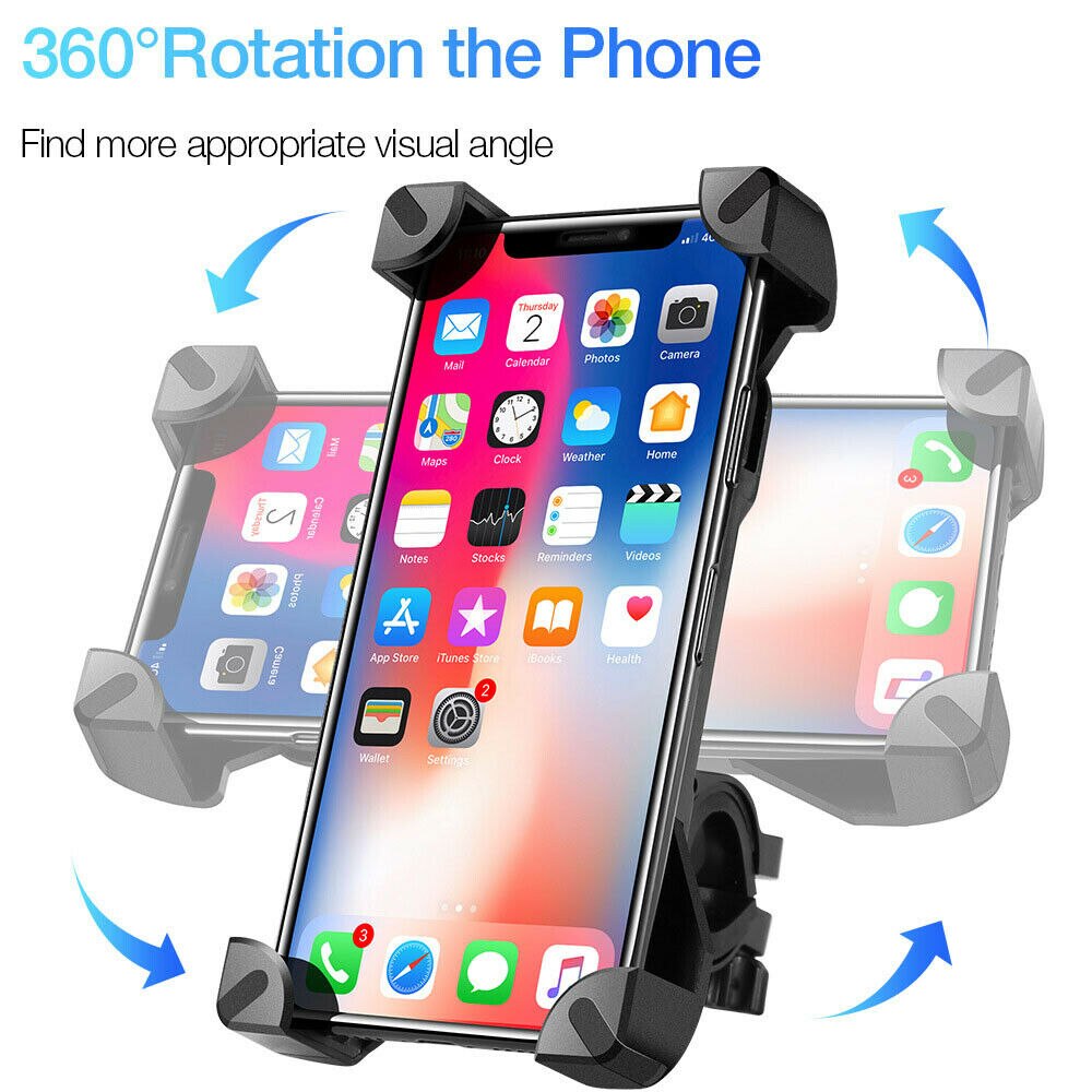 360 grad Universal Motorrad Fahrrad MTB Bike Lenker Halterung telefon Clip Ständer Halterung für 4-5,5 zoll Smart handys GPS
