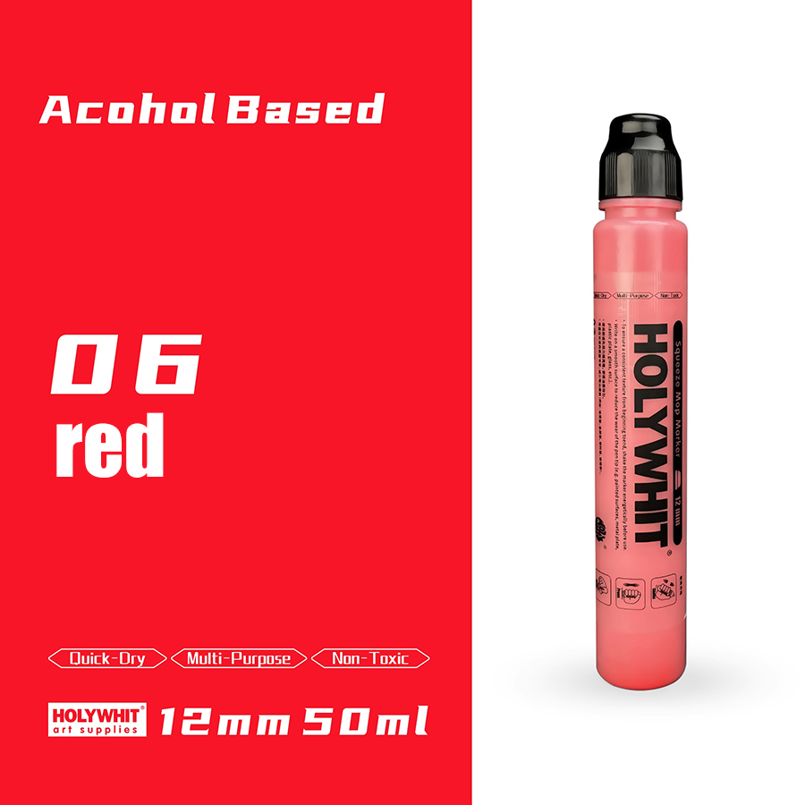 50ml graffiti pływ długopis Farba na bazie oleju Podpis Okrągła końcówka Zakreślacz Wodoodporny 12mm farba długopis znak Malowanie ścian: Czerwony