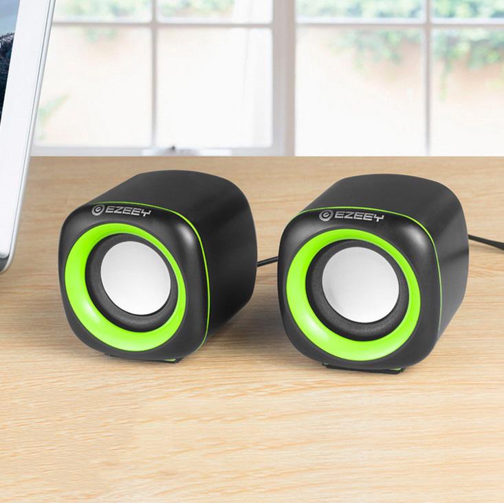 Computer Speakers Stereo Deep Bass Sound Box Speaker Voor Pc Laptop Muziekspeler Subwoofer Multimedia Luidsprekers Niet Soundbar: Black green