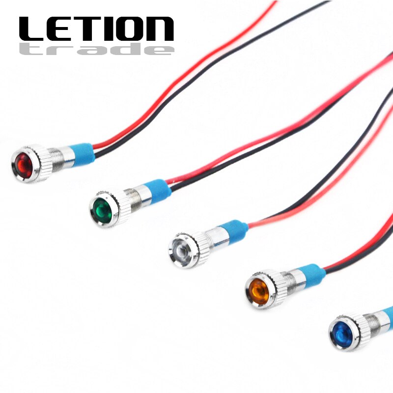 5Stck 6mm Wasserdichte LED Metall Anzeige Pilot Licht Signal Lampe 12V 24V 220V Maschine Auto Stiefel Arbeits PC Energie