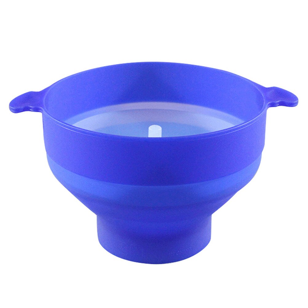 Silicone Microwave Popcorn Popper with Lid Home Microwave Popcorn Makers with Handle Collapsible Popcorn Bowl MSU88: Blue