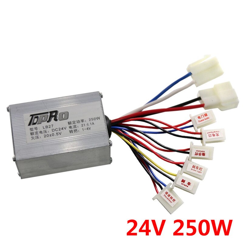 TDPRO-Motor eléctrico con caja de controlador de velocidad cepillado, 24V/36V, 250W/350W/500W/800W, para ATV, GoKart, Quad, Buggy, Pit, EBike, Scooter: Black