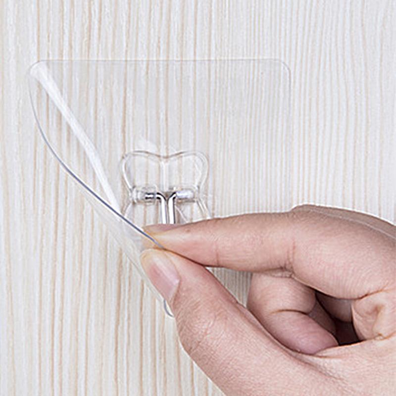 10pc plast gennemsigtigt klistermærke stærk pasta klistermærke krog til hjemmet badeværelse køkken nøgle håndklæde bøjle holder multifunktion