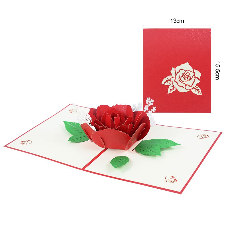 Flowers Bouquet Greeting Cards for Mom Girl Wife Husband 3d Birthday Cake Pop-Up Greeting Cards Postcards with Envelope: M08