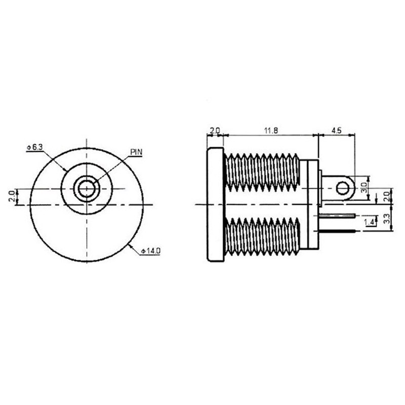 8pcs Red Yellow Black White DC Jack socket 5.5*2.1mm DC power jack DC power outlet dc socket panel