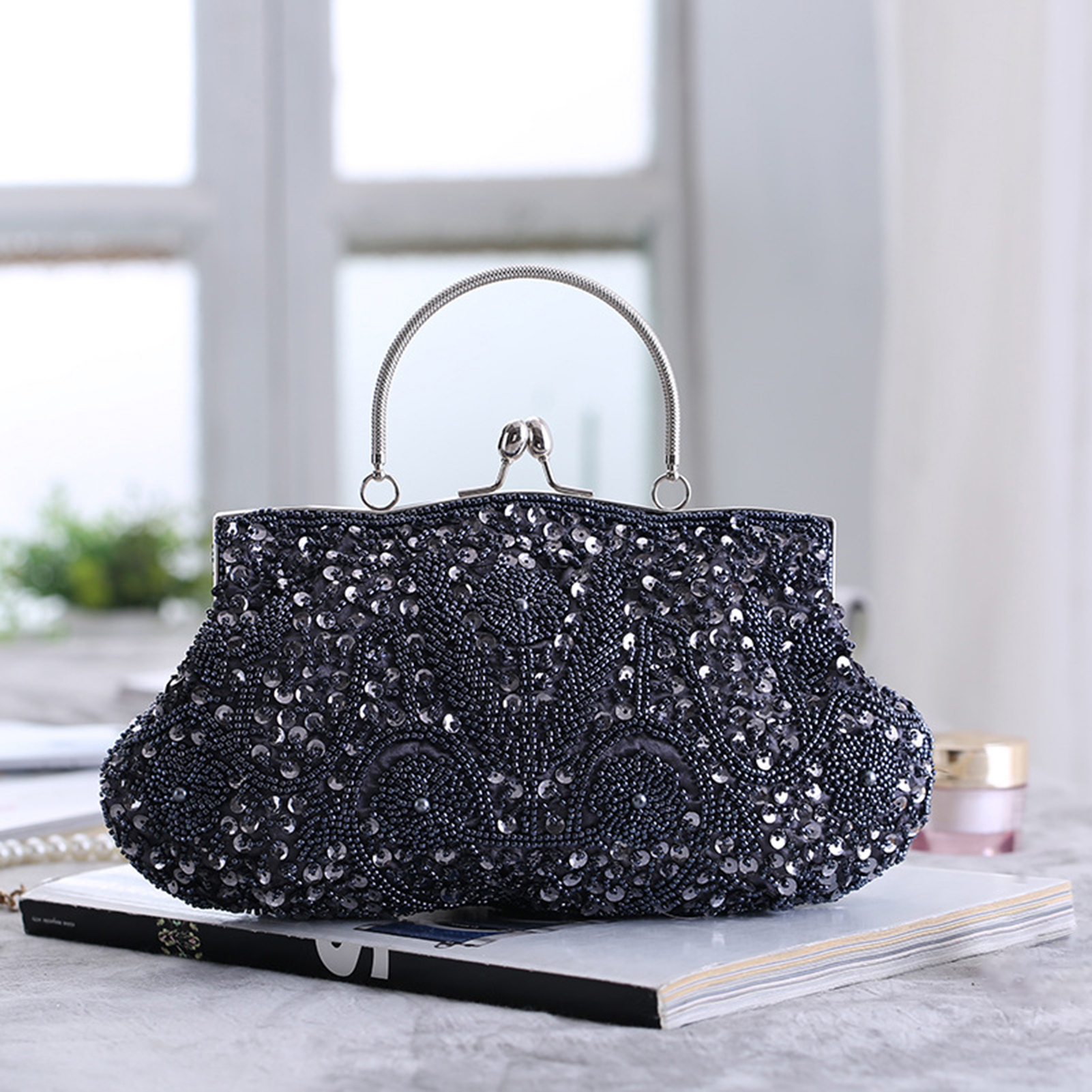 Mode Vrouwen Tas Rose Bloem Effen Kleur Handtas Casual Avond Party Wedding Handtassen Luxe Vrouwen Clutch Bag Сумка Женская: B7