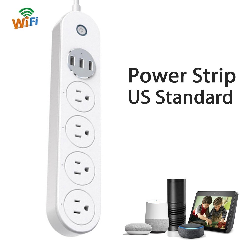 WiFi Smart Power Strip Intelligent Plug Socket Support Voice Control APP Remote Control Timer Function: US PlUG