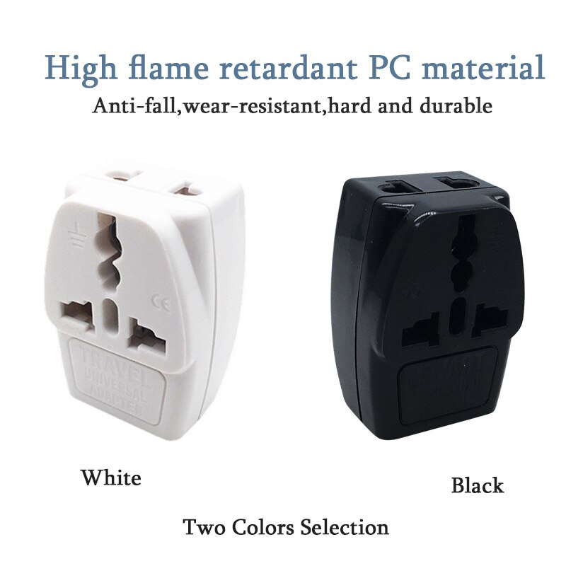2PCS-EU AU UK Swiss to US Japan Canada Philippines Thailand Taiwan Grounding US 2-in-1 Power Plug Adapter