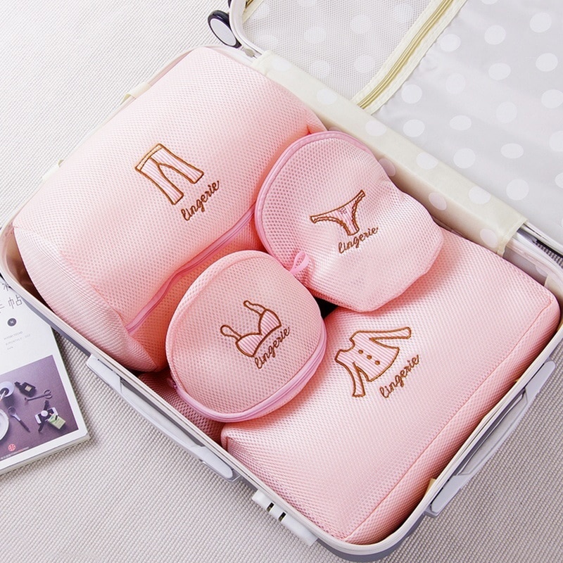 Sac à linge zippé en nylon pliable pour machine à laver, sac à linge pliable pour soutien-gorge, chaussettes, sous-vêtements, filet de lavage