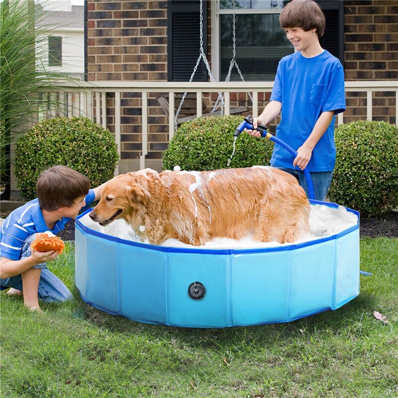 PVC Foldable Pet Cat Dog Swimming Pool PVC Washing Pond Dog Tub Bed Small Large Dog Swimming House Bed Summer Pool